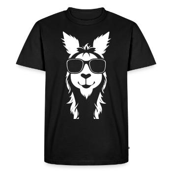 Lama drôle portant des lunettes de soleil Lamas cool - T-shirt Premium bio Homme - noir - Devant - Nico (187cm)