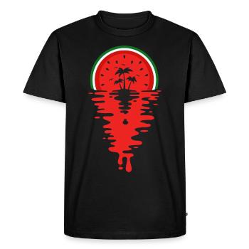 Jus de pastèque coucher de soleil - T-shirt Premium bio Homme - noir - Devant - Nico (187cm)