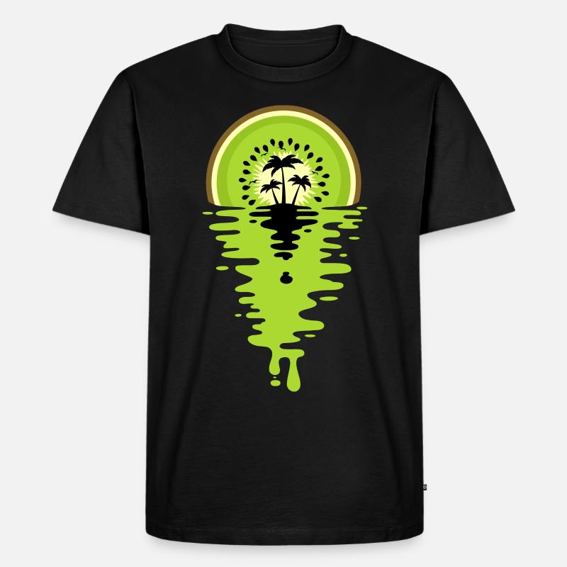 Sunset Kiwi Saft - Männer Premium Bio T-Shirt - Schwarz