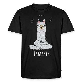 Summer Yoga Trend Cool Saying Lamaste Yogi Lama - Men's Premium Organic T-Shirt - black - Front - Nico (187cm)