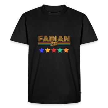 Fabian - Men's Premium Organic T-Shirt - black - Front - Nico (187cm)