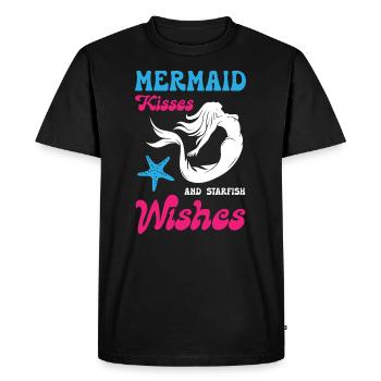 Mermaid Kisses and Starfish Wishes - Men's Premium Organic T-Shirt - black - Front - Nico (187cm)