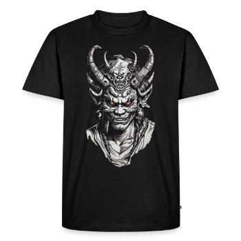 Tradition japonaise des démons Oni à l’occasion d’Halloween - T-shirt Premium bio Homme - noir - Devant - Nico (187cm)