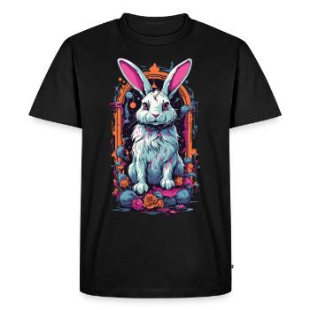 Goth Occult Magic Bunny Streetwear Design - Men's Premium Organic T-Shirt - black - Front - Nico (187cm)