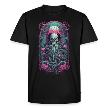 Occult Ghoul Kraken Monster Halloween Design - Men's Premium Organic T-Shirt - black - Front - Nico (187cm)
