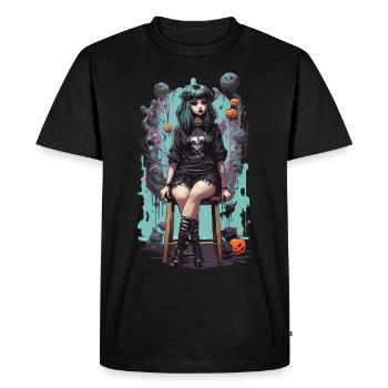 Pastel Goth Kawaii esthétique eGirl eBoy Design - T-shirt Premium bio Homme - noir - Devant - Nico (187cm)