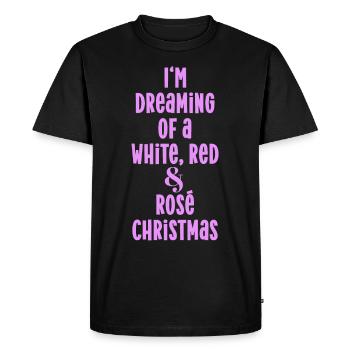 White red rosé christmas Weiße rote Weihnachten - Men's Premium Organic T-Shirt - black - Front - Nico (187cm)
