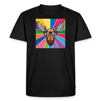 Orignal frais dans des verres coloré Roi de la forêt - T-shirt Premium bio Homme - noir - Devant - Nico (187cm)
