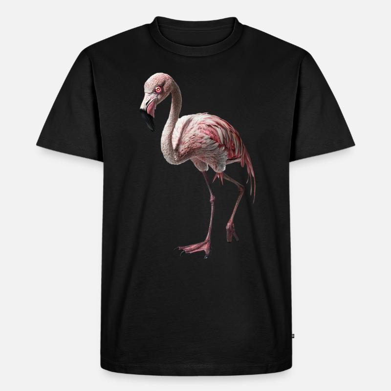 Flamingo - Männer Premium Bio T-Shirt - Schwarz