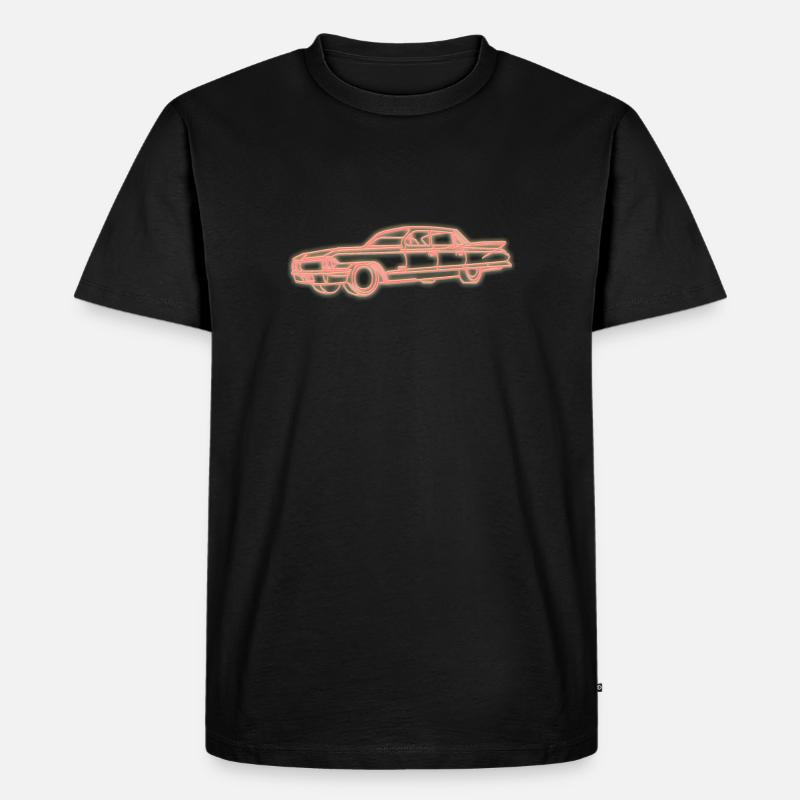 Neonlicht Oldtimer - Männer Premium Bio T-Shirt - Schwarz