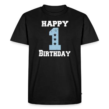 Joyeux 1 cadeau d'anniversaire premier anniversaire - T-shirt Premium bio Homme - noir - Devant - Nico (187cm)