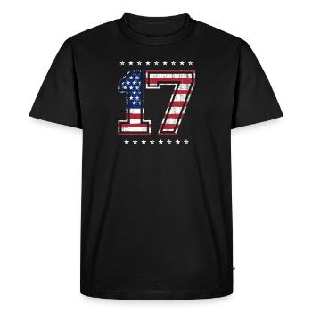 Patriote numéro 17 - T-shirt Premium bio Homme - noir - Devant - Nico (187cm)