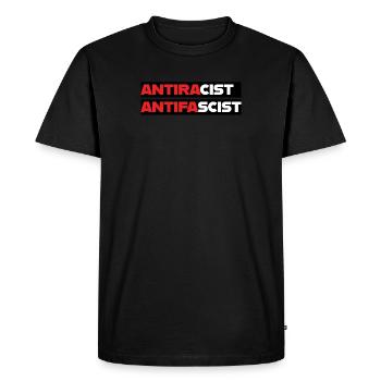 Antiracist Antifascist Resistance Anti  s'est réveillé - T-shirt Premium bio Homme - noir - Devant - Nico (187cm)
