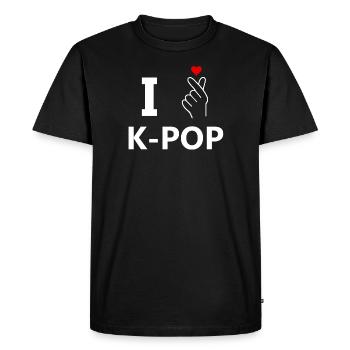 I love K-Pop - Men's Premium Organic T-Shirt - black - Front - Nico (187cm)