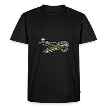 Propeller Aircraft Military - Men's Premium Organic T-Shirt - black - Front - Nico (187cm)