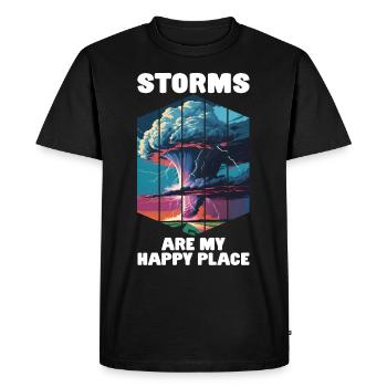 Tempête violente Tornade Ouragan Chasseur de tempête - T-shirt Premium bio Homme - noir - Devant - Nico (187cm)