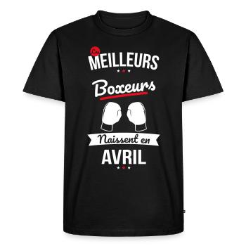 Les meilleurs boxeurs naissent en Avril - T-shirt Premium bio Homme - noir - Devant - Nico (187cm)