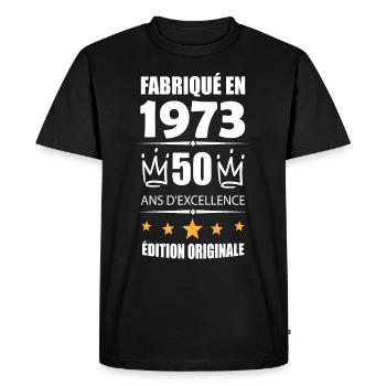 Vintage 1973 50Ans Anniversaire Cadeau Homme Femme - T-shirt Premium bio Homme - noir - Devant - Nico (187cm)