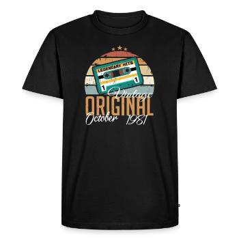 October 1981 Birthday Present 1981 October - Men's Premium Organic T-Shirt - black - Front - Nico (187cm)