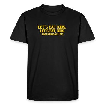 Punctuation marks can save lives funny sayings - Men's Premium Organic T-Shirt - black - Front - Nico (187cm)