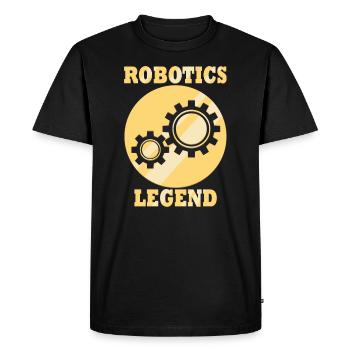Robotics Legend Ironic Quote Mechanic Engineer - Men's Premium Organic T-Shirt - black - Front - Nico (187cm)