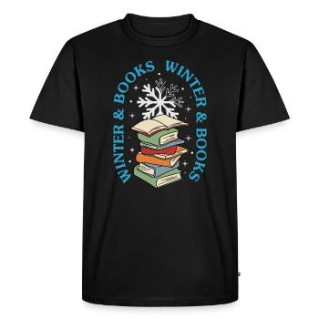 Journées d'hiver, livres de lecture, littérature - T-shirt Premium bio Homme - noir - Devant - Nico (187cm)