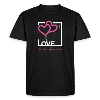 L’amour est coloré dans l’air - T-shirt Premium bio Homme - noir - Devant - Nico (187cm)