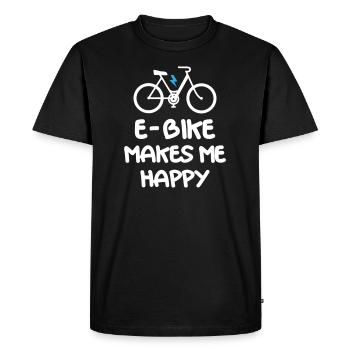 Le vélo électrique me rend heureux - T-shirt Premium bio Homme - noir - Devant - Nico (187cm)
