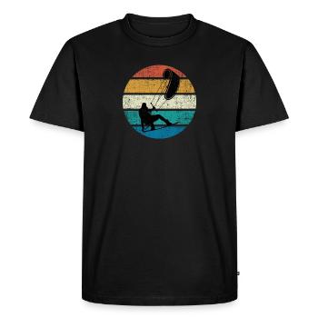 Kitesurf Kiteboarder Kiteboard Silhouette Non - T-shirt Premium bio Homme - noir - Devant - Nico (187cm)
