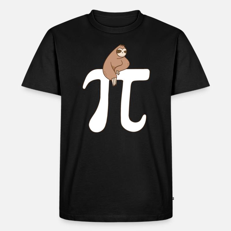 Math Sloth Pi - Männer Premium Bio T-Shirt - Schwarz