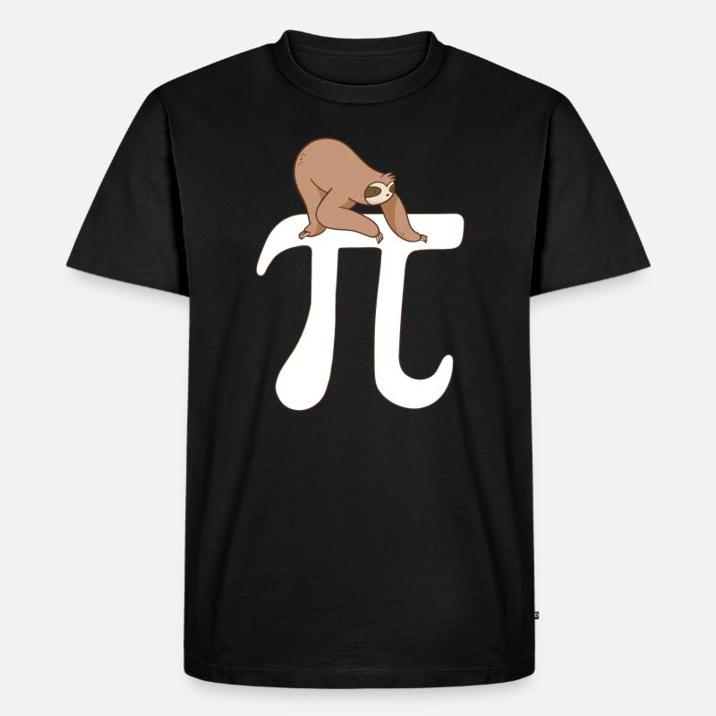 Math Sloth Pi - Männer Premium Bio T-Shirt - Schwarz