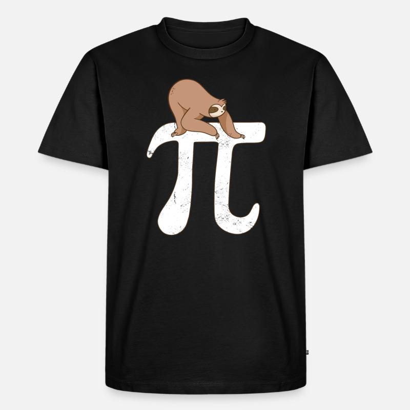 Math Sloth Pi - Männer Premium Bio T-Shirt - Schwarz