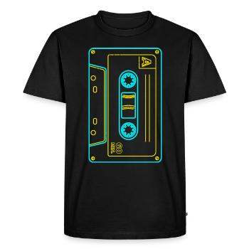 80s 90s Cassette Mixtape Retro Funny - T-shirt Premium bio Homme - noir - Devant - Nico (187cm)