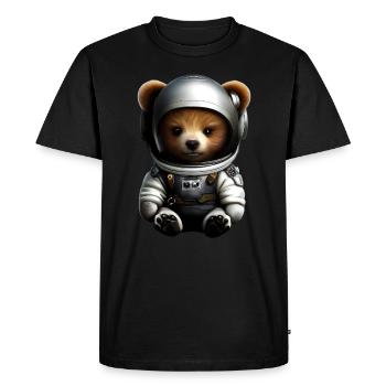 Bear in astronaut costume - Men's Premium Organic T-Shirt - black - Front - Nico (187cm)