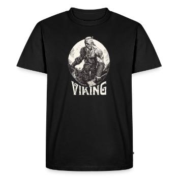 Wikinger Krieger Viking Warrior Vikings - Men's Premium Organic T-Shirt - black - Front - Nico (187cm)