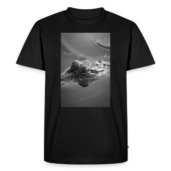 Portrait de bébé alligator américain - Photo de la faune - T-shirt Premium bio Homme - noir - Devant - Nico (187cm)