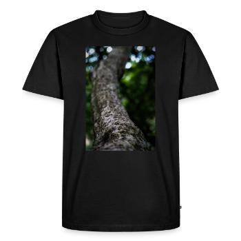 Macro photographie de tronc d’arbre texturé - Vibrant - T-shirt Premium bio Homme - noir - Devant - Nico (187cm)