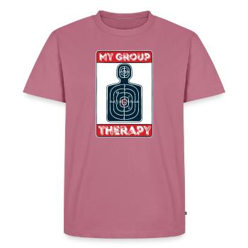 Meine Gruppen Therapie - Waffe Waffen Schießsport - Männer Premium Bio T-Shirt - Mauve - Vorne - Nico (187cm)