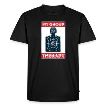 Meine Gruppen Therapie - Waffe Waffen Schießsport - Männer Premium Bio T-Shirt - Schwarz - Vorne - Nico (187cm)