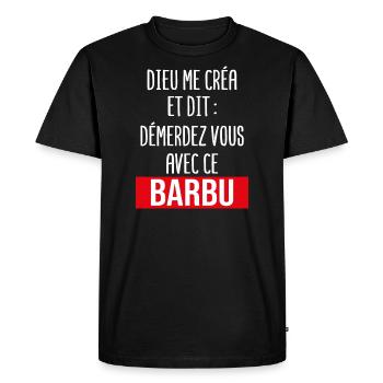 cadeau drôle dieu me créa barbu barbe - T-shirt Premium bio Homme - noir - Devant - Nico (187cm)