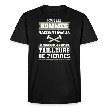 tailleur de pierre les meilleurs marteau - T-shirt Premium bio Homme - noir - Devant - Nico (187cm)