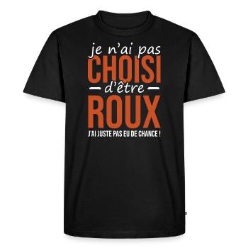 cadeau marrant roux | rouquin chanceux - T-shirt Premium bio Homme - noir - Devant - Nico (187cm)