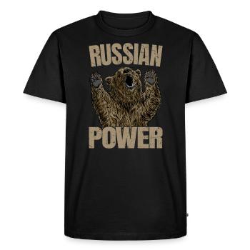 Russian Bear Power Russia Saying Gym - Men's Premium Organic T-Shirt - black - Front - Nico (187cm)