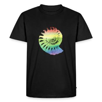 Ammonite fossile dans un cadeau coloré - T-shirt Premium bio Homme - noir - Devant - Nico (187cm)