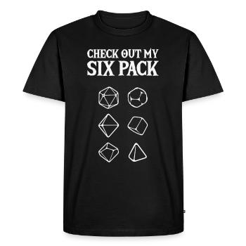 Dungeons cube RPG Check Out My Six Pack Tabletop - T-shirt Premium bio Homme - noir - Devant - Nico (187cm)