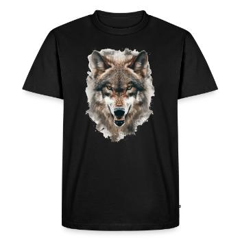 Hunting Hunter Wolf - Men's Premium Organic T-Shirt - black - Front - Nico (187cm)