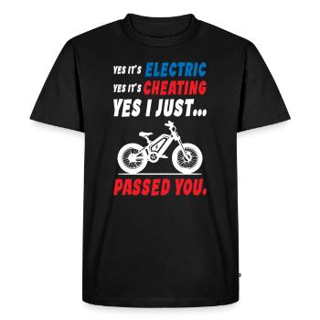 Oui, c’est un vélo électrique - T-shirt Premium bio Homme - noir - Devant - Nico (187cm)