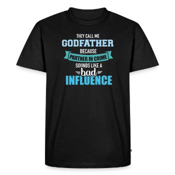 Parrain - T-shirt Premium bio Homme - noir - Devant - Nico (187cm)