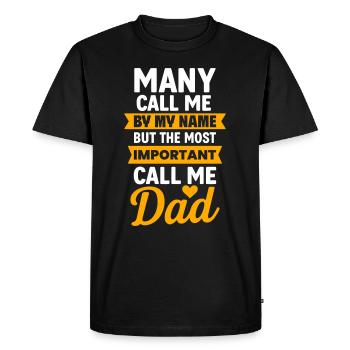 Papa – The most important name - Men's Premium Organic T-Shirt - black - Front - Nico (187cm)