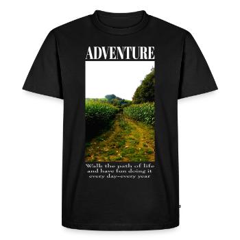 Adventure Field Path Cornfield Nature - Men's Premium Organic T-Shirt - black - Front - Nico (187cm)